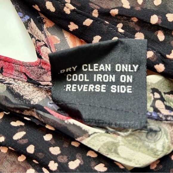 Vintage 80s Boho Floral Chiffon Wide Leg Jumpsuit Sleeveless Deep V Front Size S - Picture 10 of 11